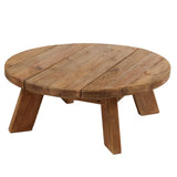 Reclaimed Pine Wood Round Coffee Table