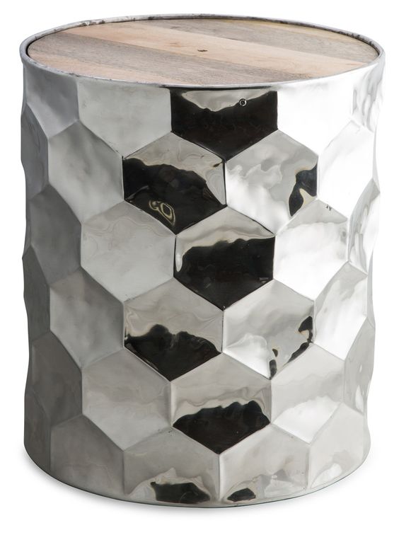 Hex Hammered Side Table