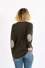 KHAKI SWING JUMPER WITH LIBERTY PATCHES