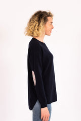 NAVY SWING JUMPER WITH LIBERTY PATCHES