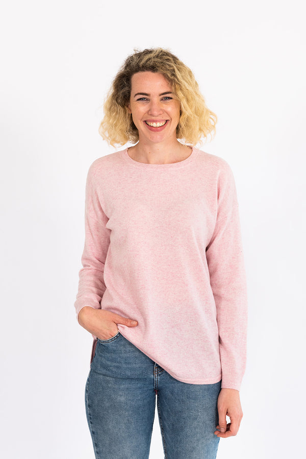 PALE PINK SWING JUMPER WITH LIBERTY PATCHES