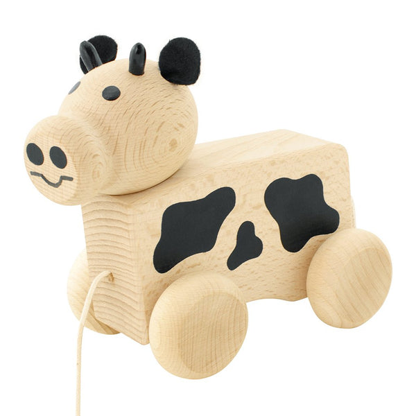 Wooden Pull Along Cow
