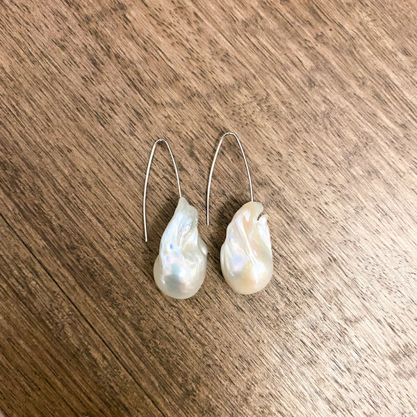 Daisy Large Drop Pearl Earrings