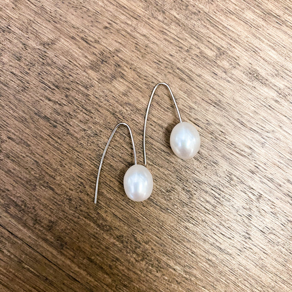 Petite Avery Drop Pearl Earrings