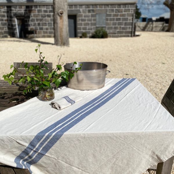 Charcoal Stripe Table Cloth