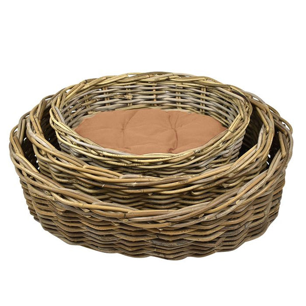 Arlin Wicker Pet Bed with Cushion