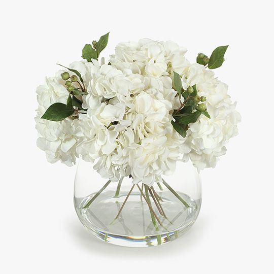 White Hydrangea Mix in Vase