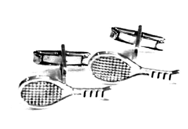 Silver Tennis Racquet Cufflinks