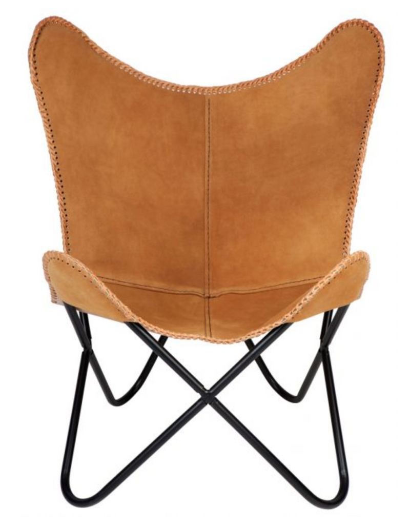 Daisy Butterfly Chair (Tan Leather)